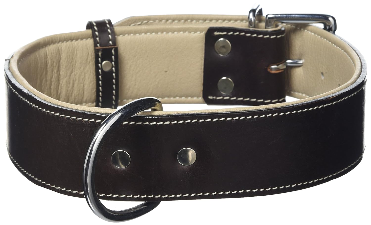 knuffelwuff 13910 皮项圈 braun/beige halsumfang 55-66cm